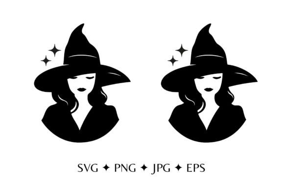 Download Charming Witch Silhouette Portrait SVG - Premium Resources