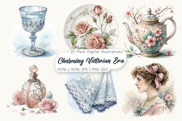 Download Charming Victorian Era Clipart Bundle - Charming Collection