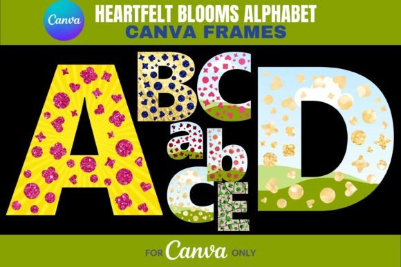 Download Heartfelt Blooms: Alphabet Canva Frames - Heartfelt Collection