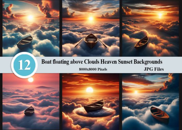 Download Boat Floating Above Clouds Heaven Sunset - Sunset Collection