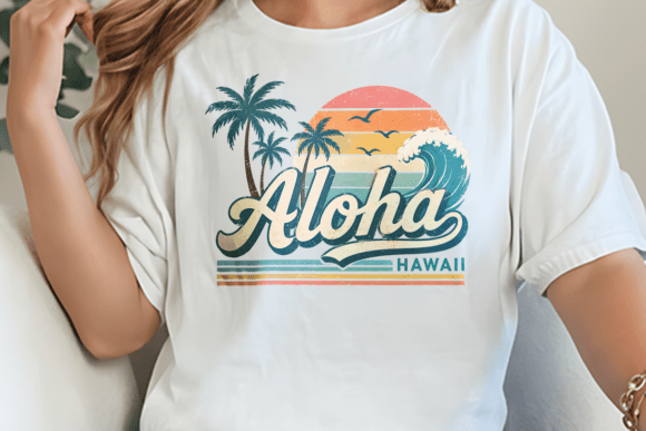 Download Aloha Hawaii Retro Sunset Wave Palm PNG - Sunset Collection