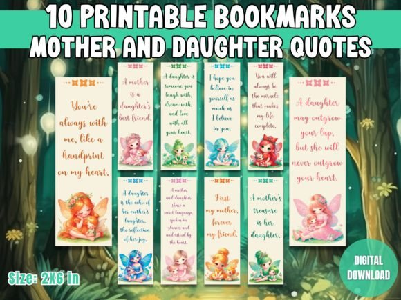 Download Heartfelt Mother and Daughter Bookmarks - Heartfelt Collection