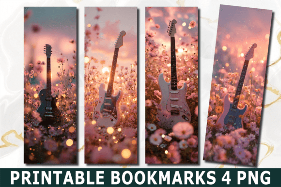 Download Aesthetic Sunset Guitar Meadow Bookmark - Sunset Collection