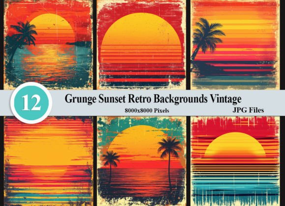 Download Grunge Sunset Retro Backgrounds Vintage - Sunset Collection