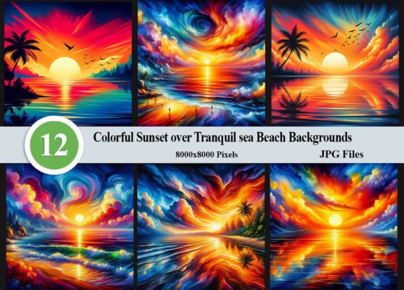 Download Colorful Sunset over Tranquil Sea Beach - Sunset Collection