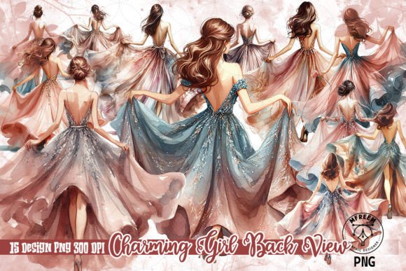 Download Charming Girl Back View Clipart PNG - Charming Collection